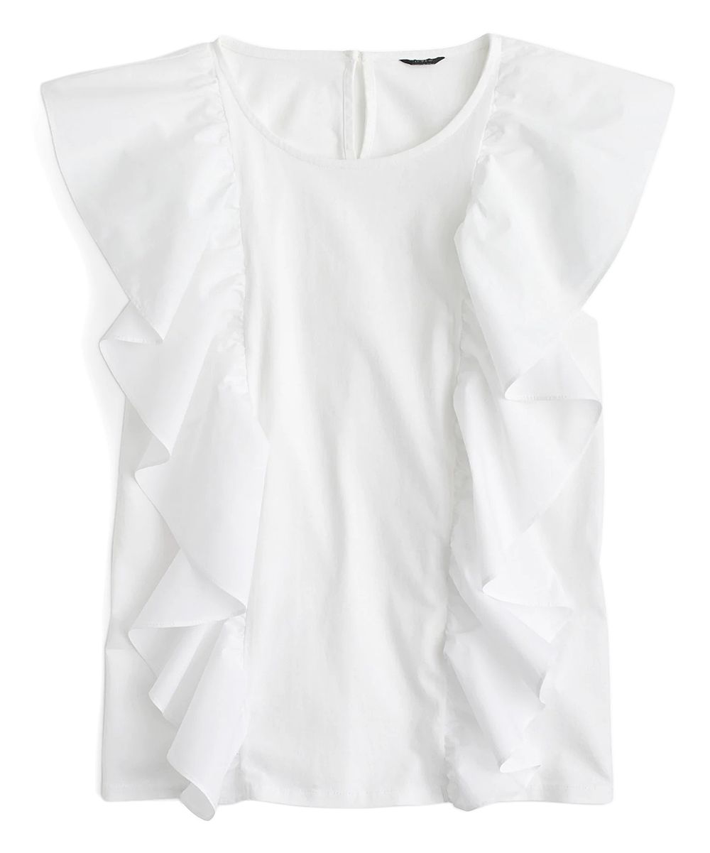 White Ruffle-Front Top - Women | zulily