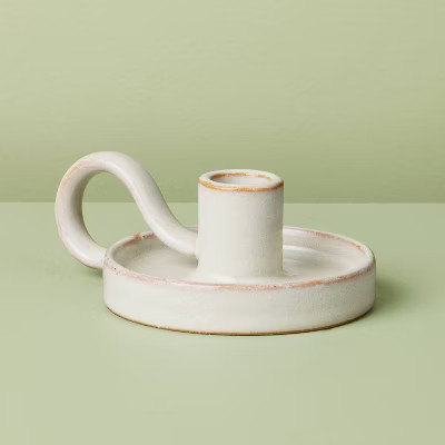 Ceramic Taper Candle Holder Sour Cream - Hearth & Hand™ with Magnolia | Target