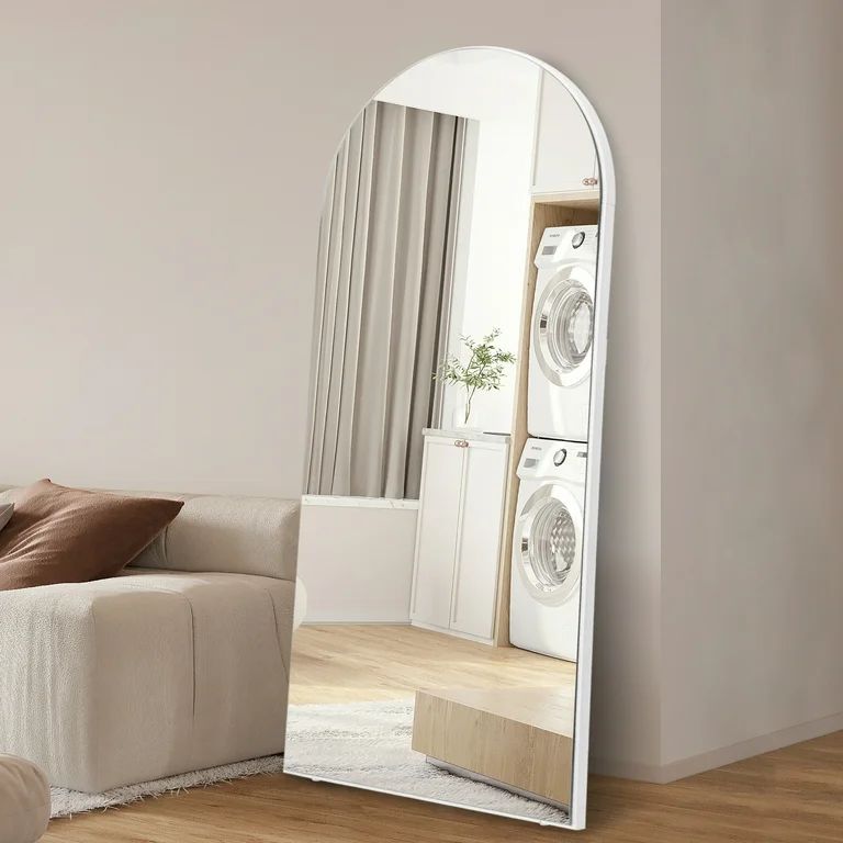 CONGUILIAO Arched Mirror Full Length Arch Mirror 65''x24'' Floor Mirror Mirror Body Mirror White | Walmart (US)