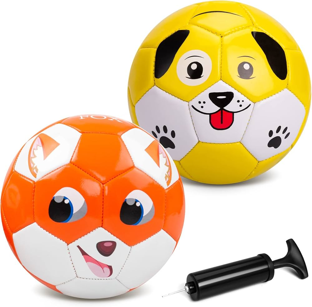 Toddler Soccer Ball Size 2 - Small Soft Kids Ball 2 Pack for Ages 1-5 - Cartoon Sports Toy Boys G... | Amazon (US)