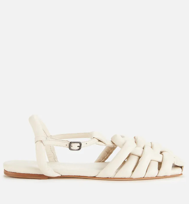 Hereu Women's Cabersa Leather Fisherman Sandals - Cream | Coggles (Global)