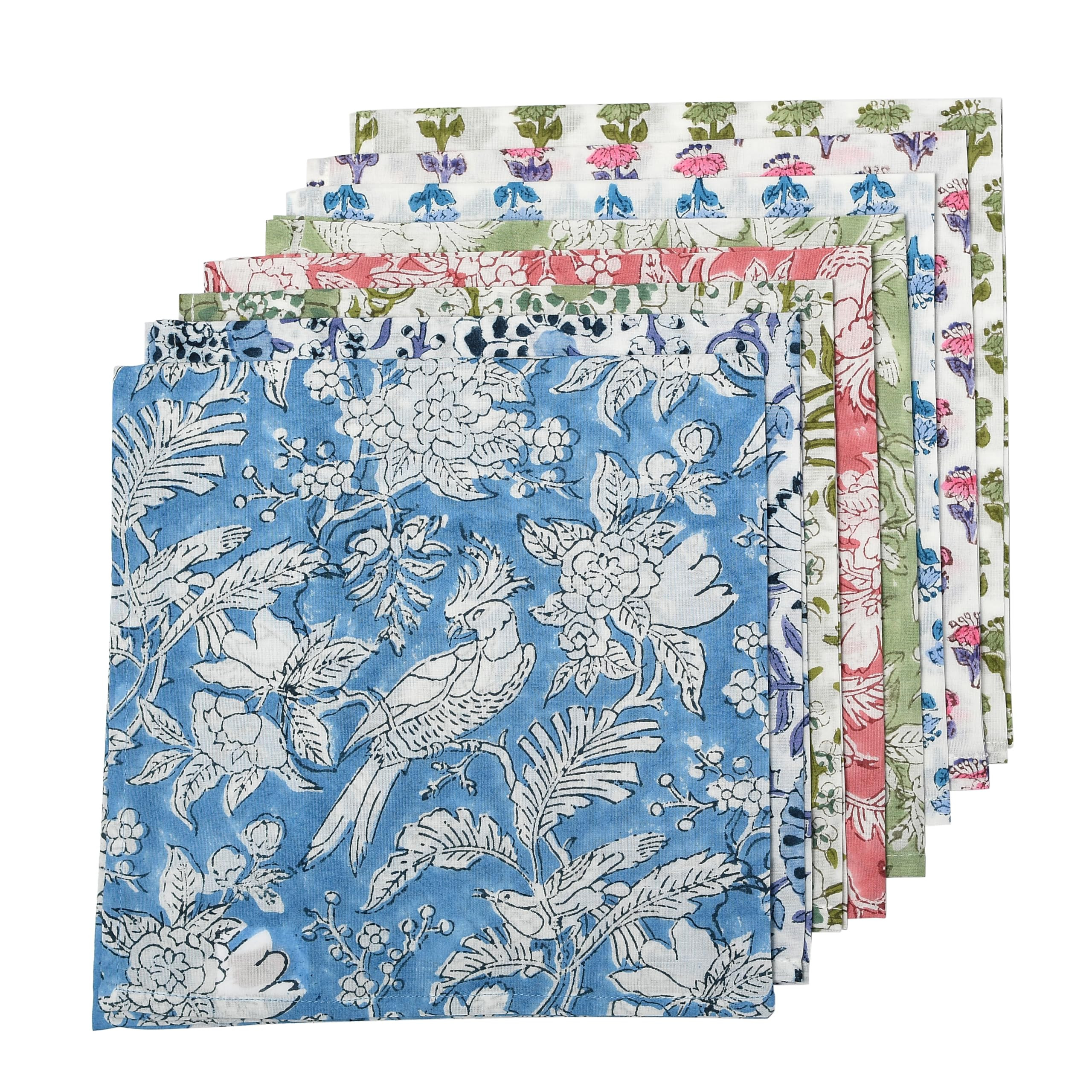 CPC Cloth Napkins Set of 6 Cotton Printed Dinner Block Print Napkins I Wedding Cocktail Cloth Flo... | Amazon (US)