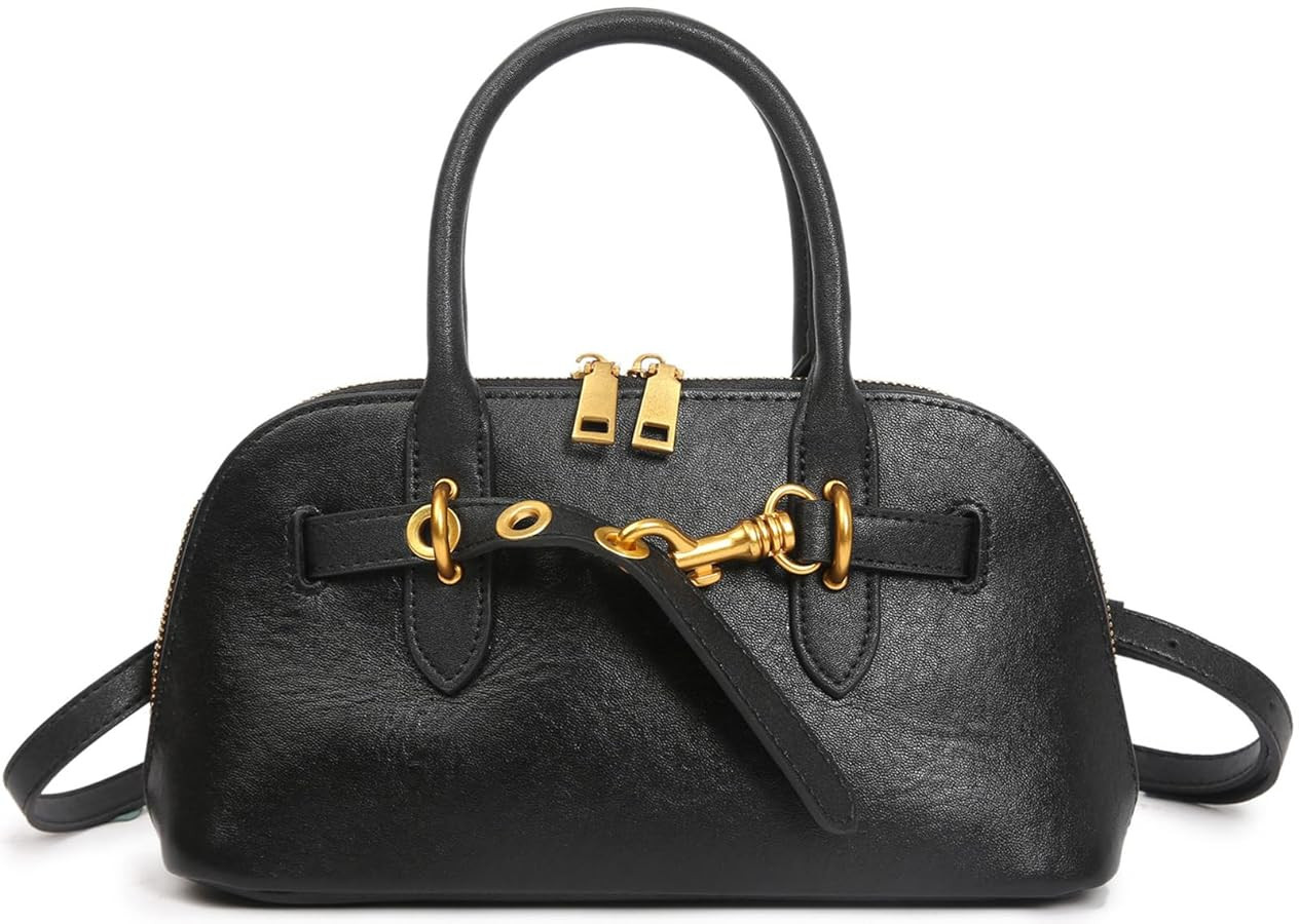 Genuine Leather Crossbody Bag for Women with Top Handle, Small Shoulder Tote Handbag, Designer Sa... | Amazon (US)