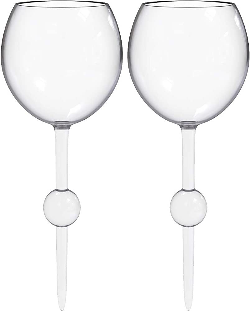 TWO PACK Original Floating Wine Glass - Acrylic and Shatterproof Beer, Cocktail, Drinking Cups fo... | Amazon (US)