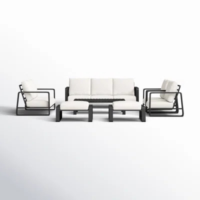 Leanna Aluminum 7 Piece Outdoor Seating Group with Cushions | Wayfair North America
