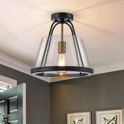 1-light Glass Semi Flush Mount | Wayfair North America