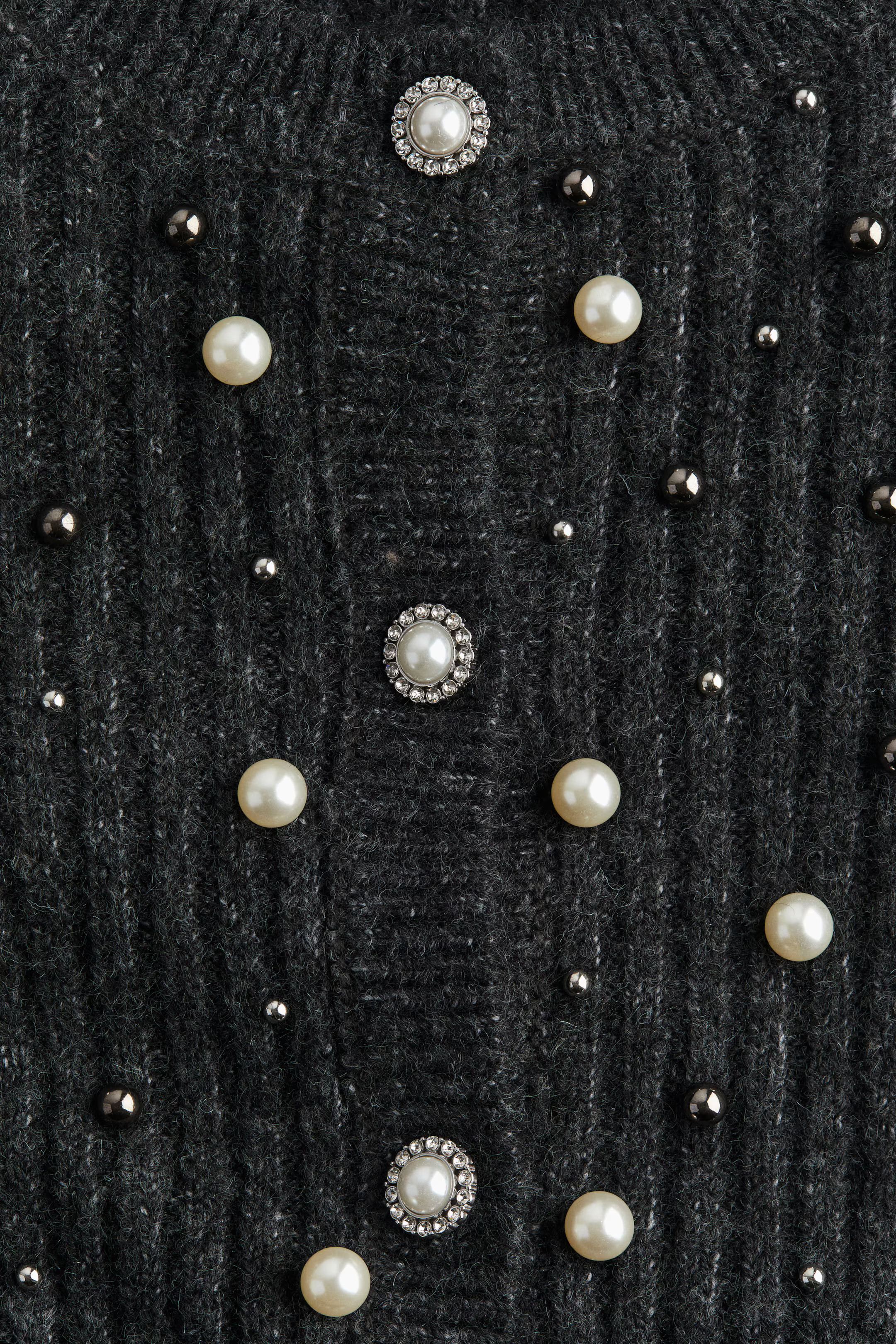 Rippstrick-Cardigan mit Perlen | H&M (DE, AT, CH, NL, FI)