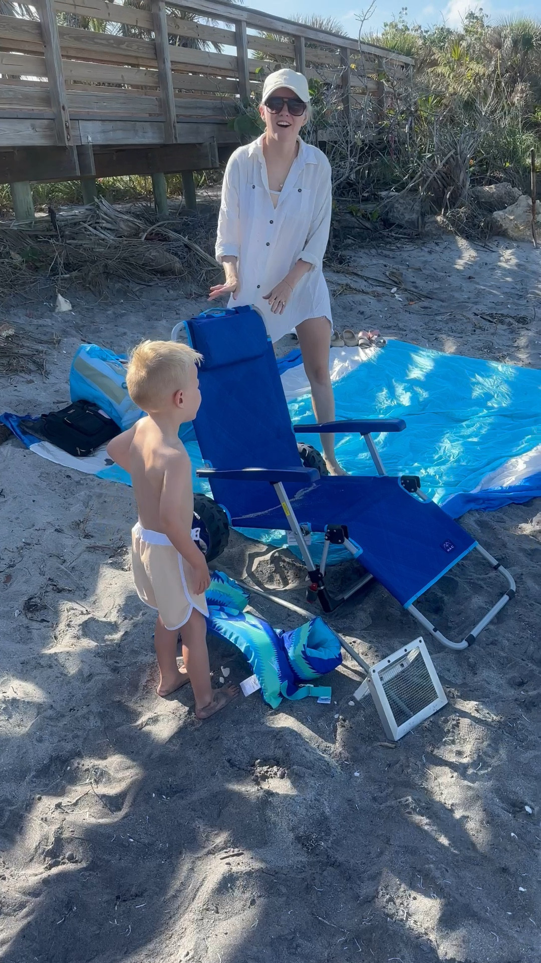 I have been on the hunt for beach wagons that actually work well on the sand. This one is so good - it pulls easily on the sand, fits a lot of stuff, and transforms into your beach chair! 

#LTKSeasonal #LTKVideo #LTKFamily