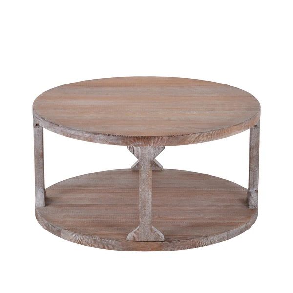 Round Coffee Table Solid Wood MDF Table for Living Room | Bed Bath & Beyond