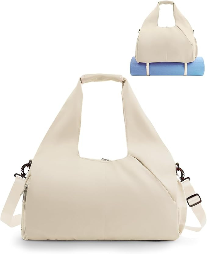 Gym Bag for Women with Shoe Compartment Yoga Mat Bag with Wet Pocket and Water Bottle Holder Week... | Amazon (US)