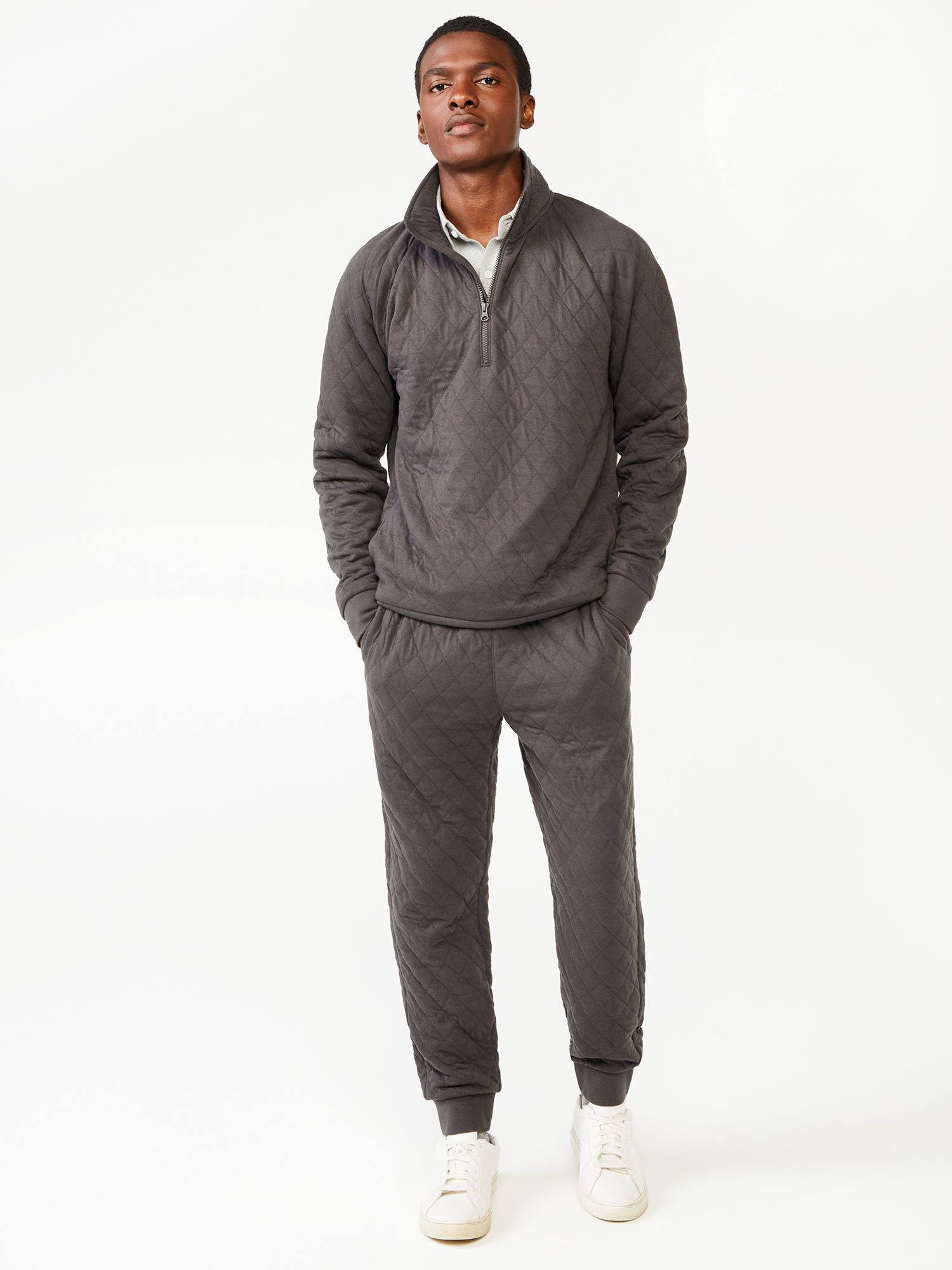 Free Assembly Men's Diamond Quilted Jersey Sweatpants - Walmart.com | Walmart (US)