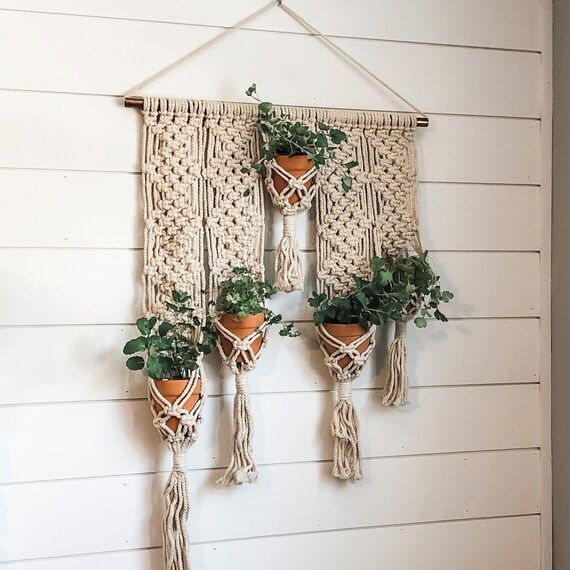 Macrame Plant Hanger  Hanging Planter Indoor  Woven Wall | Etsy | Etsy (US)