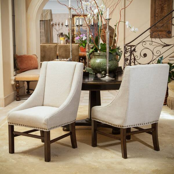 James Contemporary Fabric Upholstered Dining Chairs (Set of 2) by Christopher Knight Home | Bed Bath & Beyond