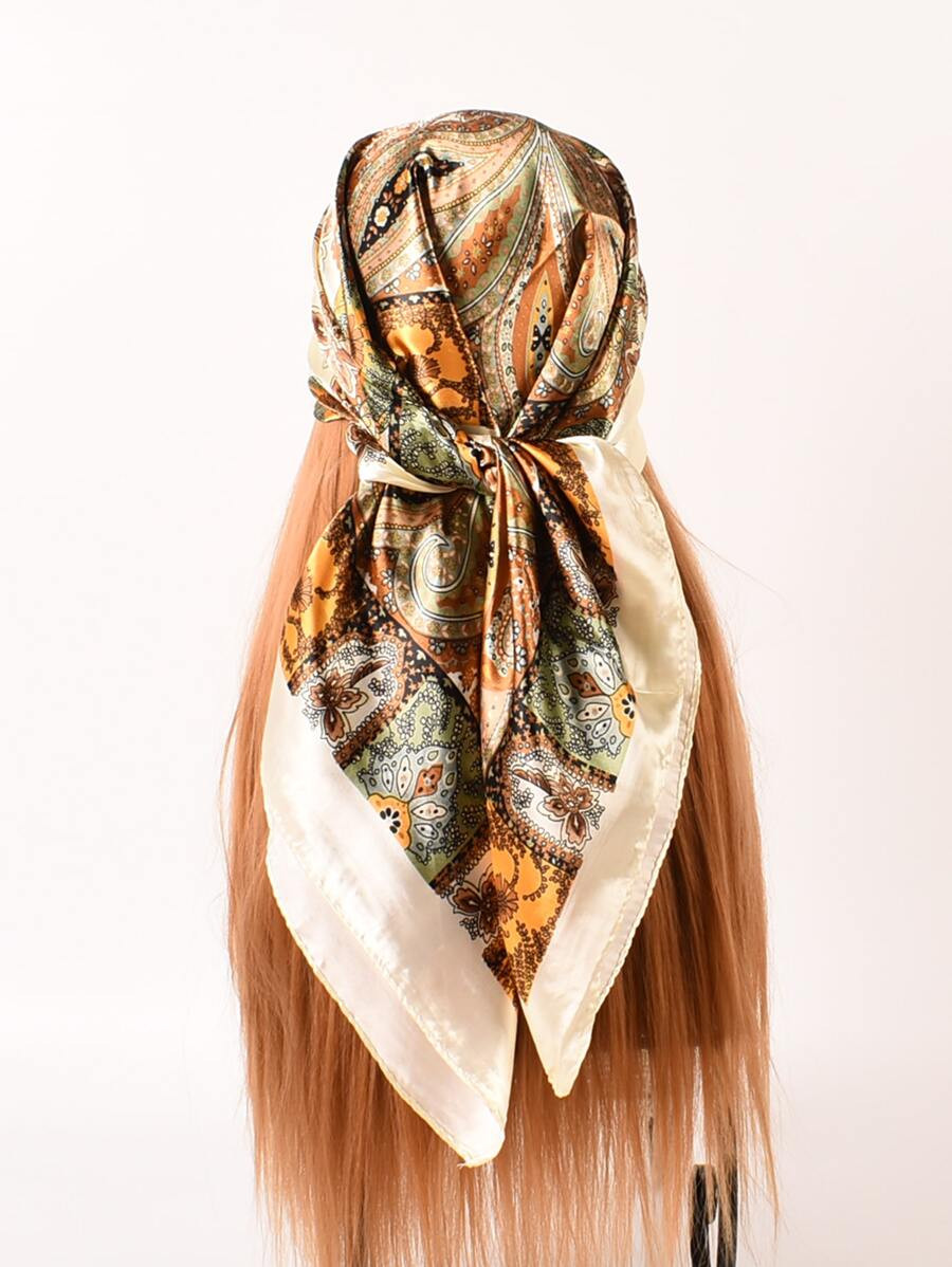 1pc Women's Colorful Paisley & Cashew Pattern Jacquard Woven Printed Scarf, Fashionable Square Sh... | SHEIN