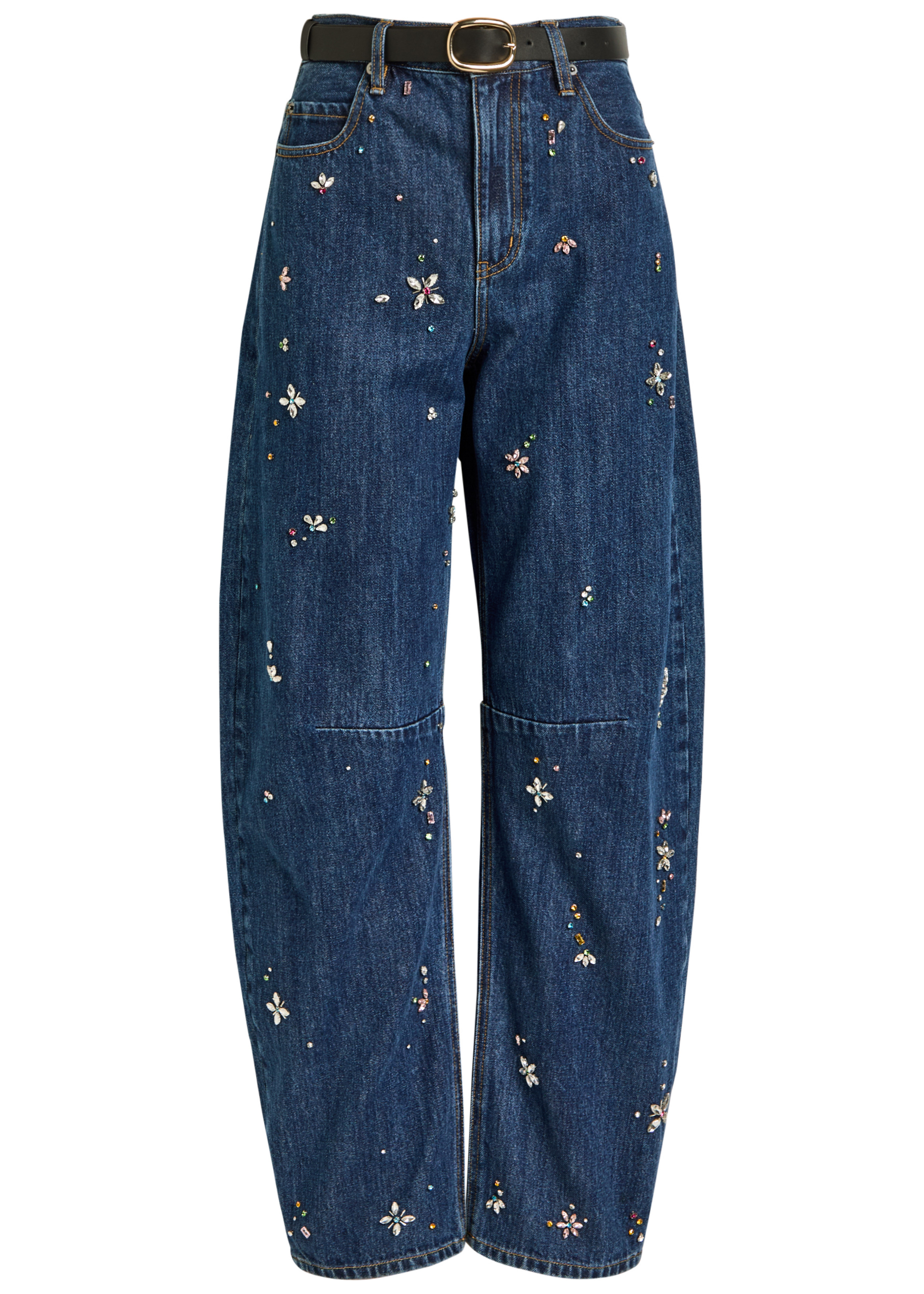 Crystal-embellished barrel-leg jeans | Harvey Nichols
