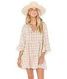 Show Me Your Mumu Women's Viola Mini Dress, Cream Plaid, Medium | Amazon (US)