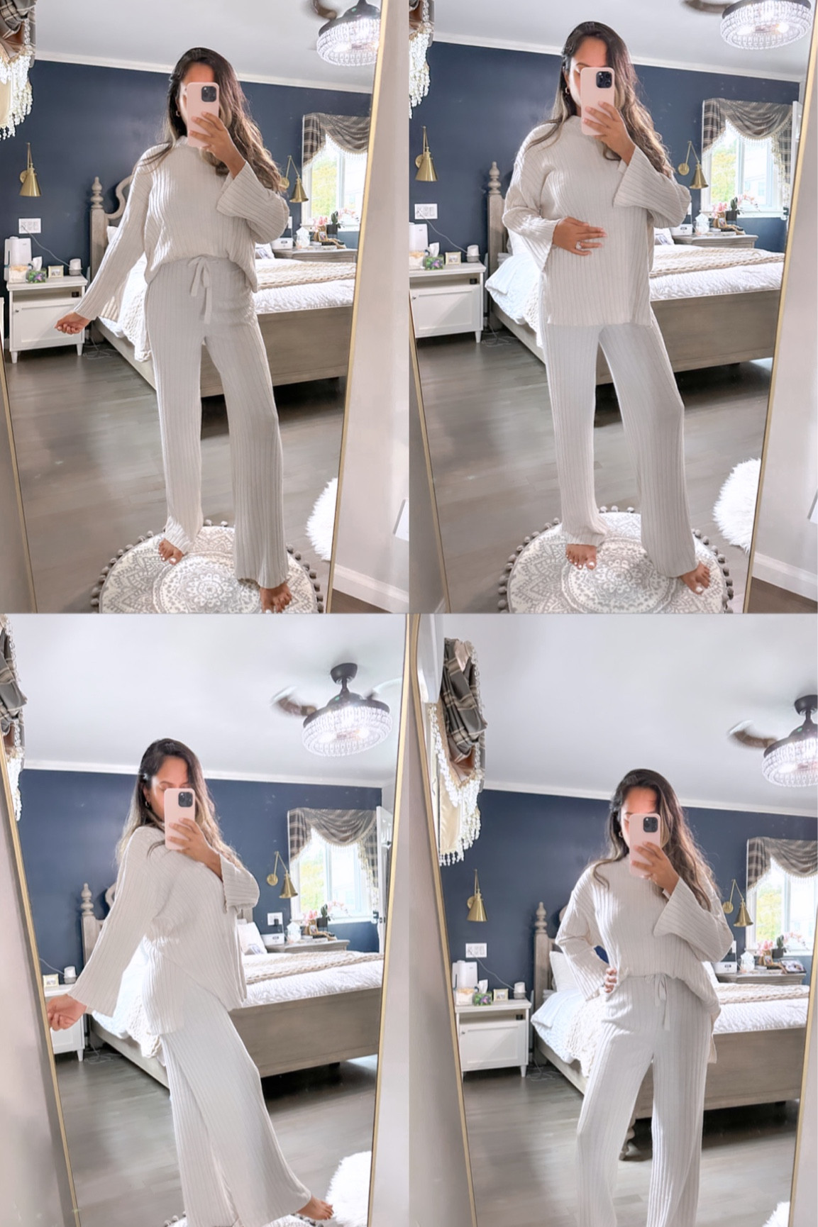 My favorite loungewear set from H&M! Cream ribbed knit top and pants set. Neutral loungewear, fall loungewear, matching two piece set, flared pants, wide leg pants, trousers, winter cozy look, gifts for her. Neutral fall style, fall fashion, fall outfit, winter cozy, winter look, winter fashion, HM

#LTKSeasonal #LTKHoliday #LTKfindsunder100