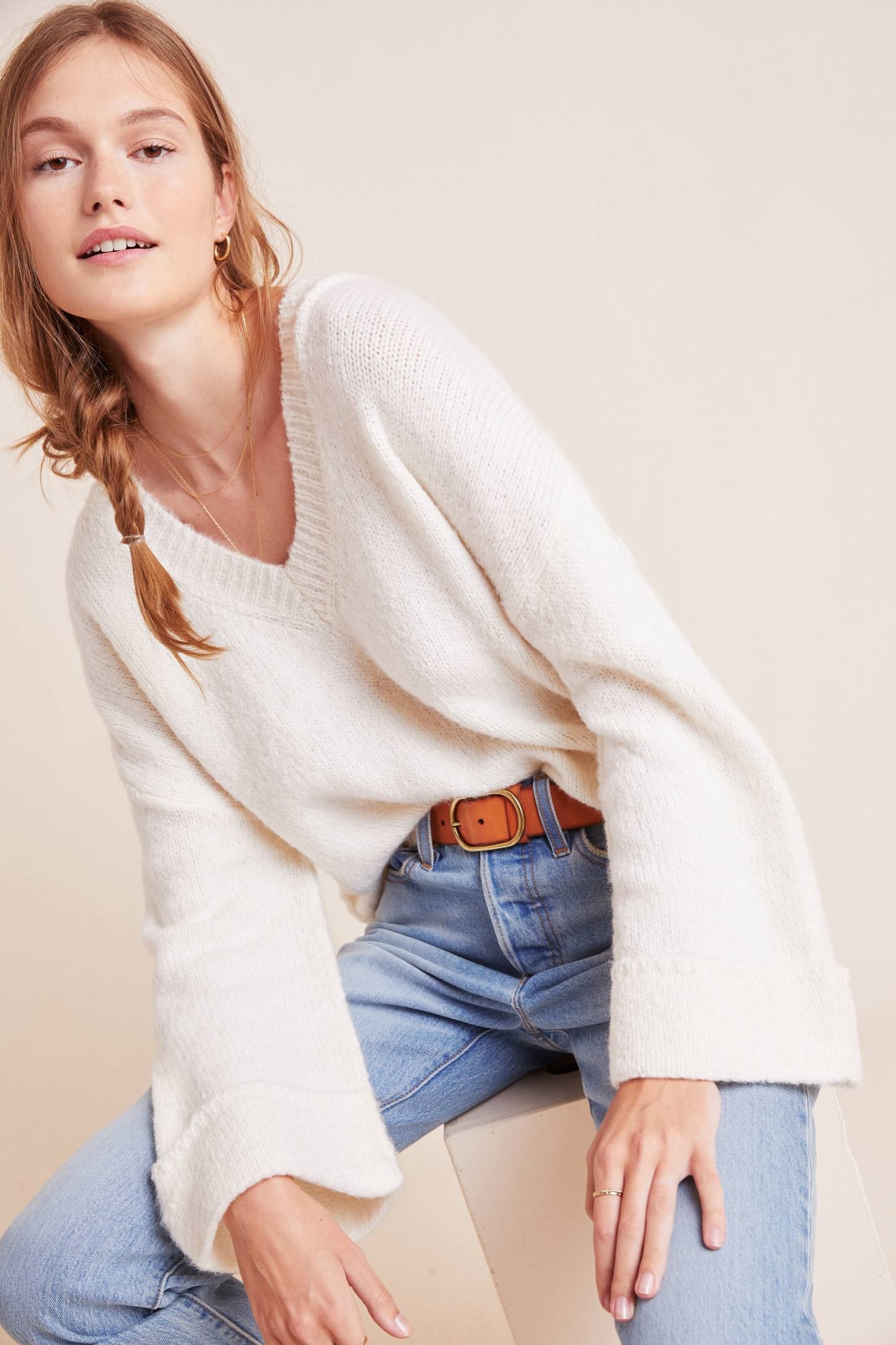 Maggie Bell-Sleeved Sweater | Anthropologie (US)