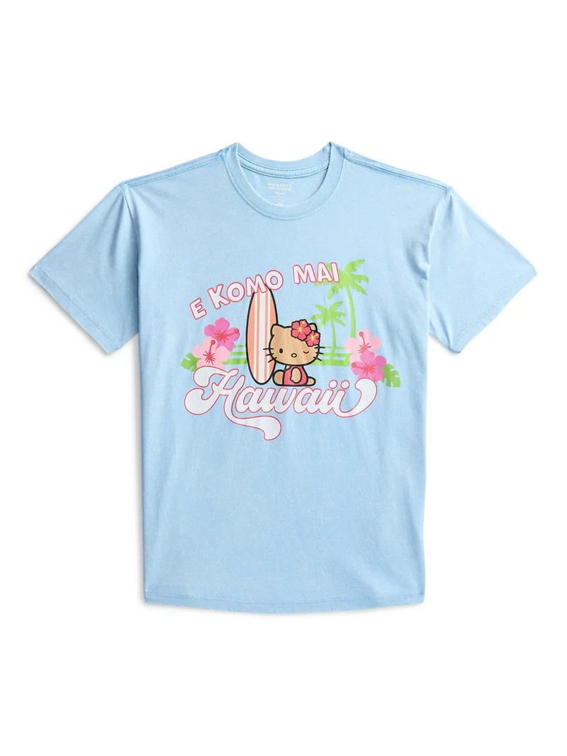 Hello Kitty Women's E Komo Mai Crop Tee with Short Sleeves, Sizes XXS-XXL | Walmart (US)