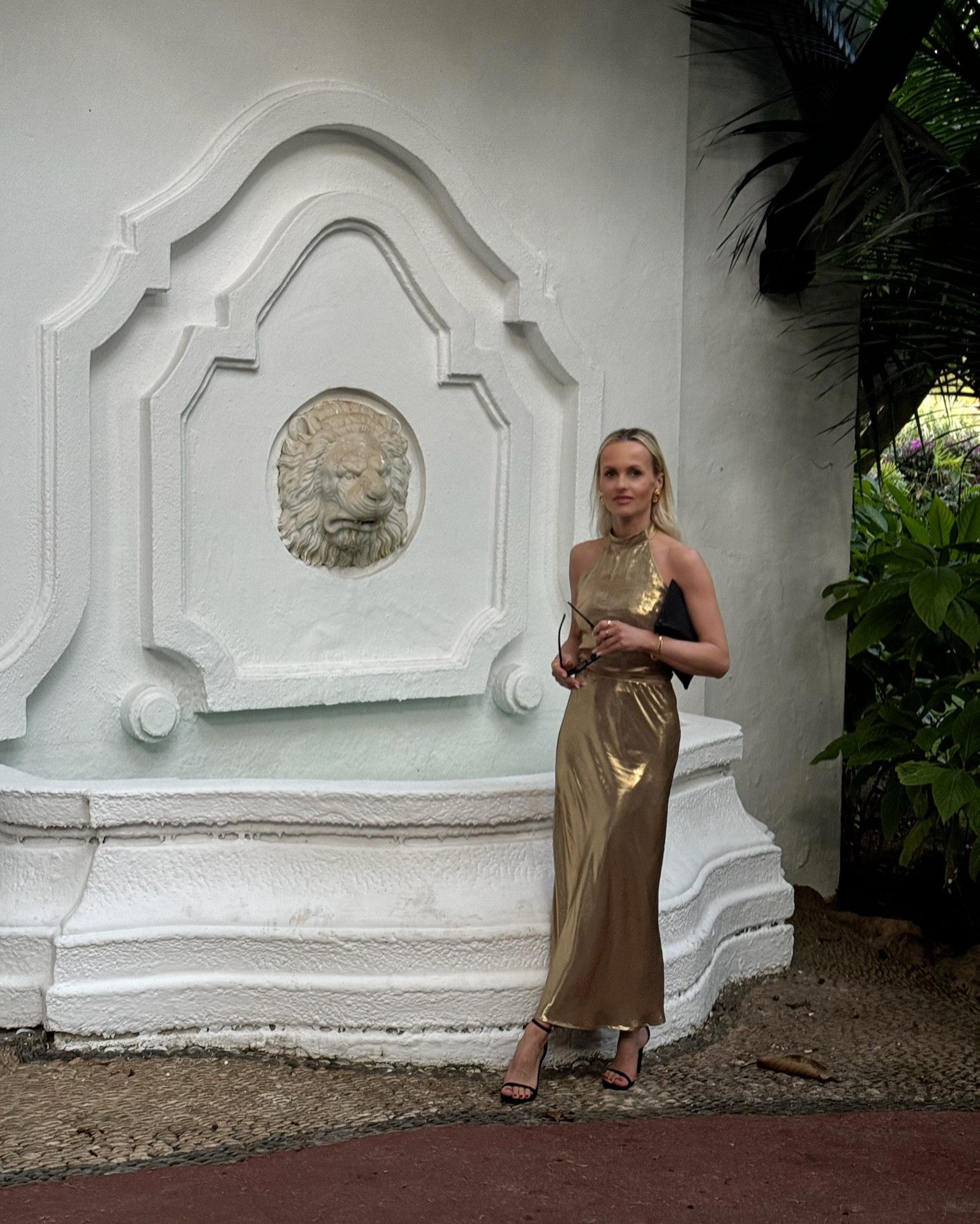 Golden evening hour in Marbella✨☀️

Metallics are super trending this season and decided for my holiday dinner look to choose something glamorous and flattering. 

Zara halter neck gold top and maxi skirt, Mango black stiletto sandals, Mango black oval sunglasses, Vintage gold big clip earrings , Aspinal London black flat clutch.

#LTKsummer #LTKstyletip #LTKeurope