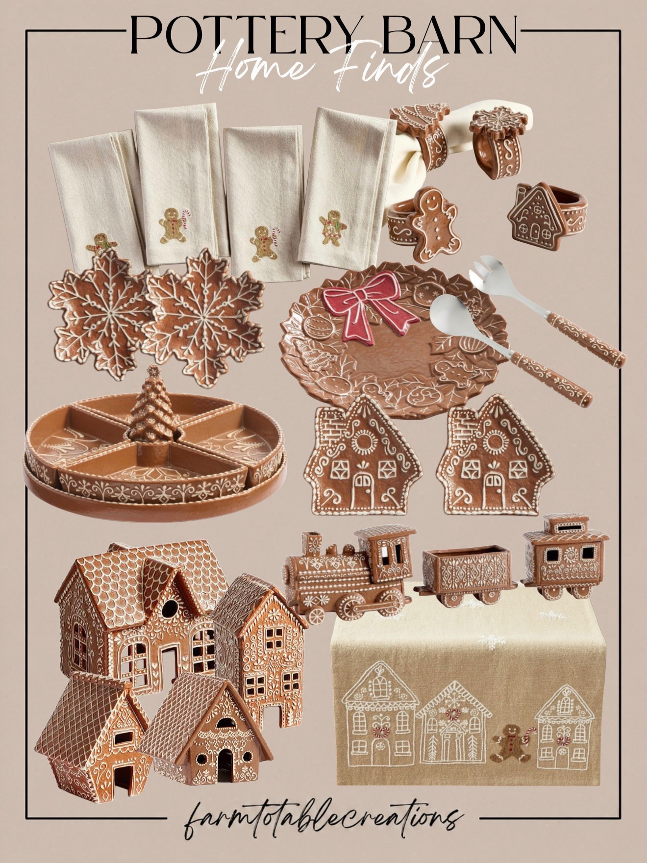 Pottery Barn Gingerbread Christmas Finds 🤎🎄

Pottery Barn’s gingerbread collection is bringing all the nostalgic Christmas charm! From gingerbread houses and festive serveware to embroidered linens, napkin rings, and the sweetest little holiday train, these pieces make a home feel warm, whimsical, and ready for Christmas.

I love the rich gingerbread brown mixed with creamy neutrals—it gives traditional holiday decorating such a cozy, elevated feel. Perfect for holiday hosting, a festive kitchen, or adding a few special pieces you’ll look forward to bringing out every year.

Follow @farmtotablecreations on Instagram for more cozy home finds and trending decor.

#LTKHome #PotteryBarn #PotteryBarnFinds #ChristmasDecor #HolidayDecor #GingerbreadDecor #GingerbreadChristmas #ChristmasHome #HolidayHosting #ChristmasKitchen #CozyChristmas #ChristmasInspo #HolidayHome #LTKFinds

#LTKHome #LTKSeasonal