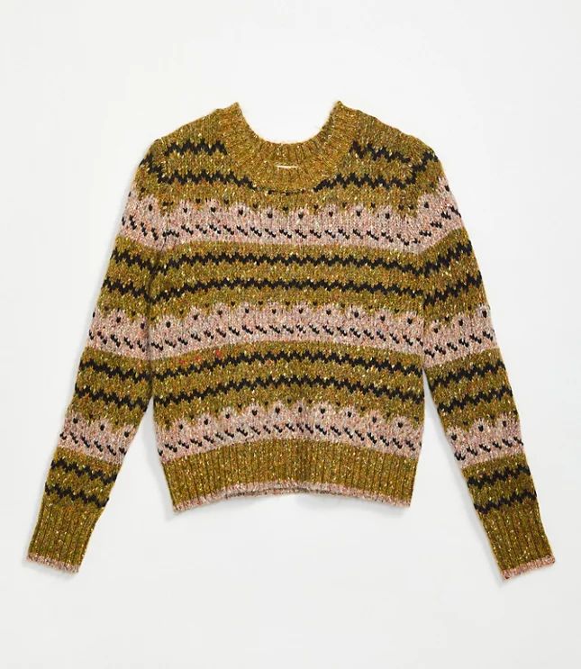 Striped Pointelle Sweater | LOFT