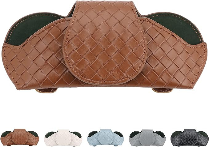 KINIVA Sunglasses Holder for Car Visor Leather Glasses Case with Clips for Car Visor Automotive I... | Amazon (US)