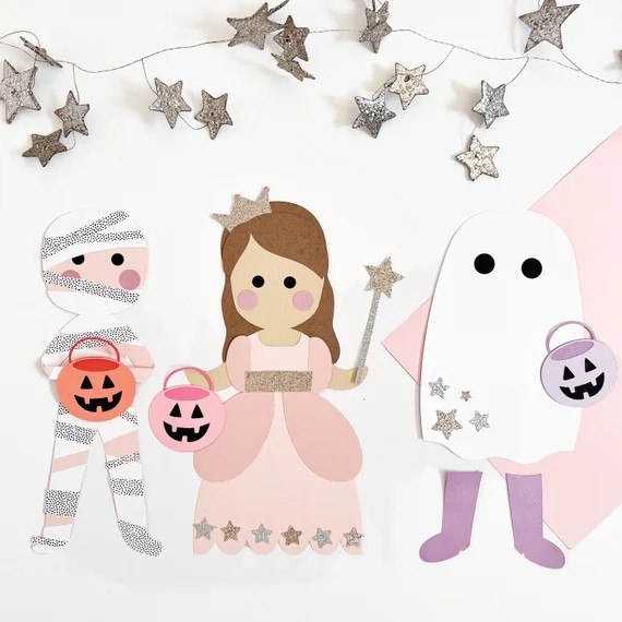 Trio "Trick-Or-Treators" Halloween Kids Craft Kit || Princess, Mummy, Ghost DIY | Etsy (US)