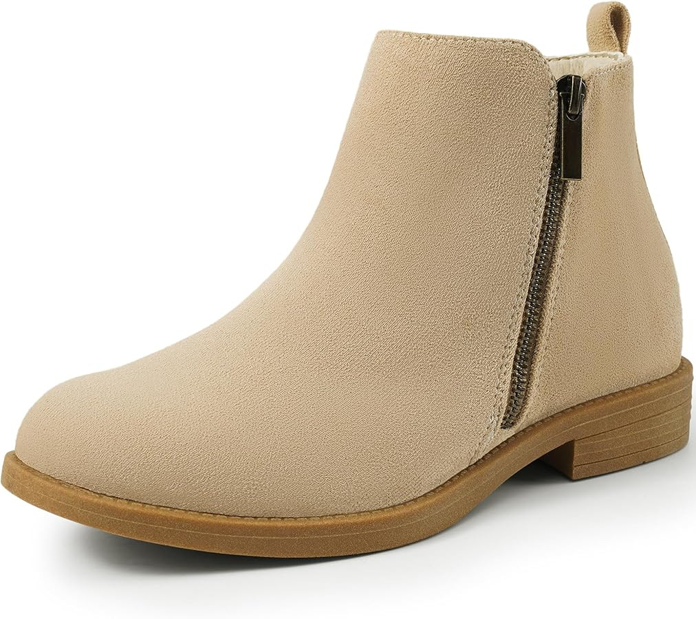 Harvest Land Women's Ankle Boots Short Flat Low Heel Dress Chelsea Casual Classic Booties | Amazon (US)