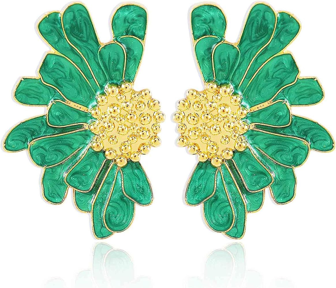 Vintage Flower Stud Earrings Exaggerated Oversized Daisy Flower Earrings Statement Jewelry for Wo... | Amazon (US)