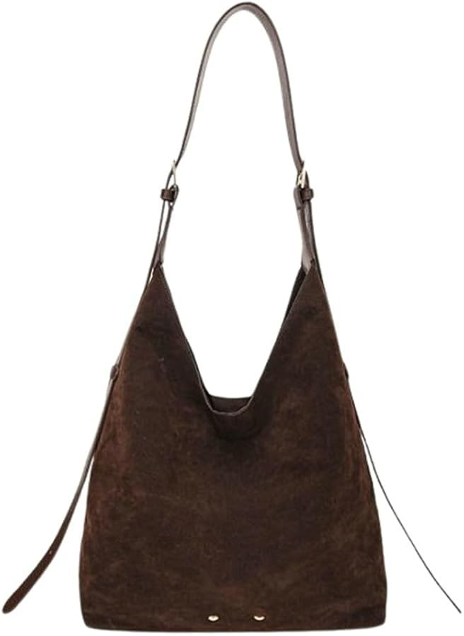 2025 Brown Suede Purse Faux Suede Tote Bag Leather Hobo Bags for Women Slouchy Crossbody Handbag ... | Amazon (US)