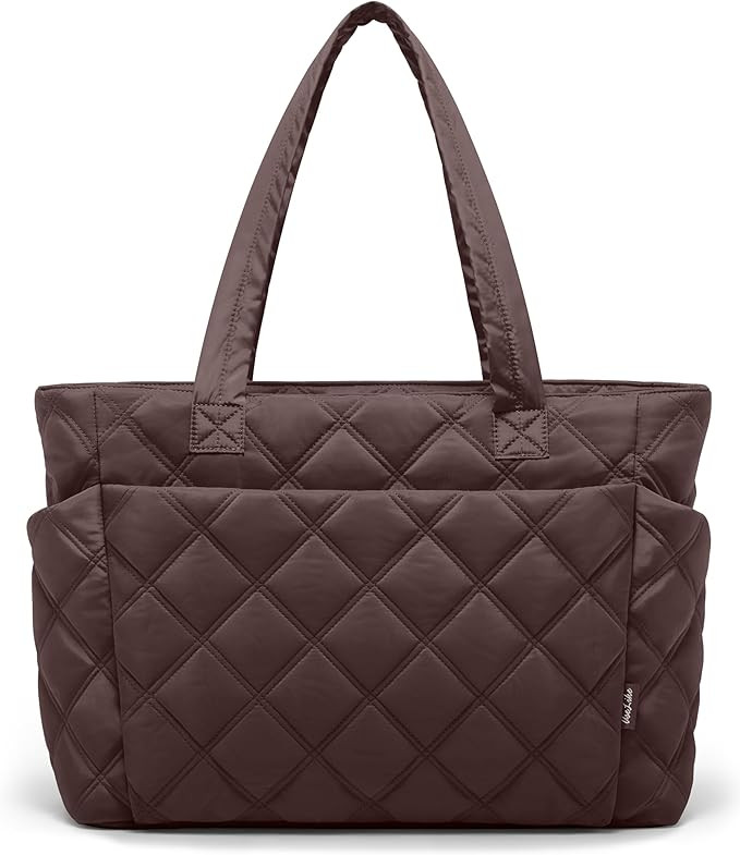 Tote Bag for Women, Lightweight Puffer Tote Work Bags with Compartments for Travel, Quilted Shoul... | Amazon (US)
