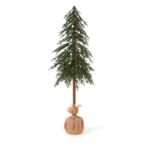 Martha Stewart Green Alpine Pine Artificial Christmas Tree with Clear/White Lights | Wayfair North America