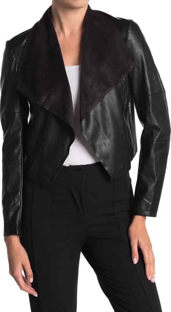 Draped Faux Leather Jacket | Nordstrom Rack