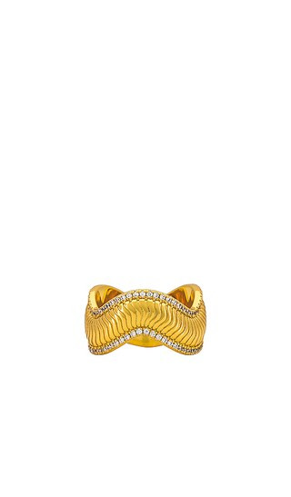 Wavey Snake Chain Ring in Gold | Revolve Clothing (Global)