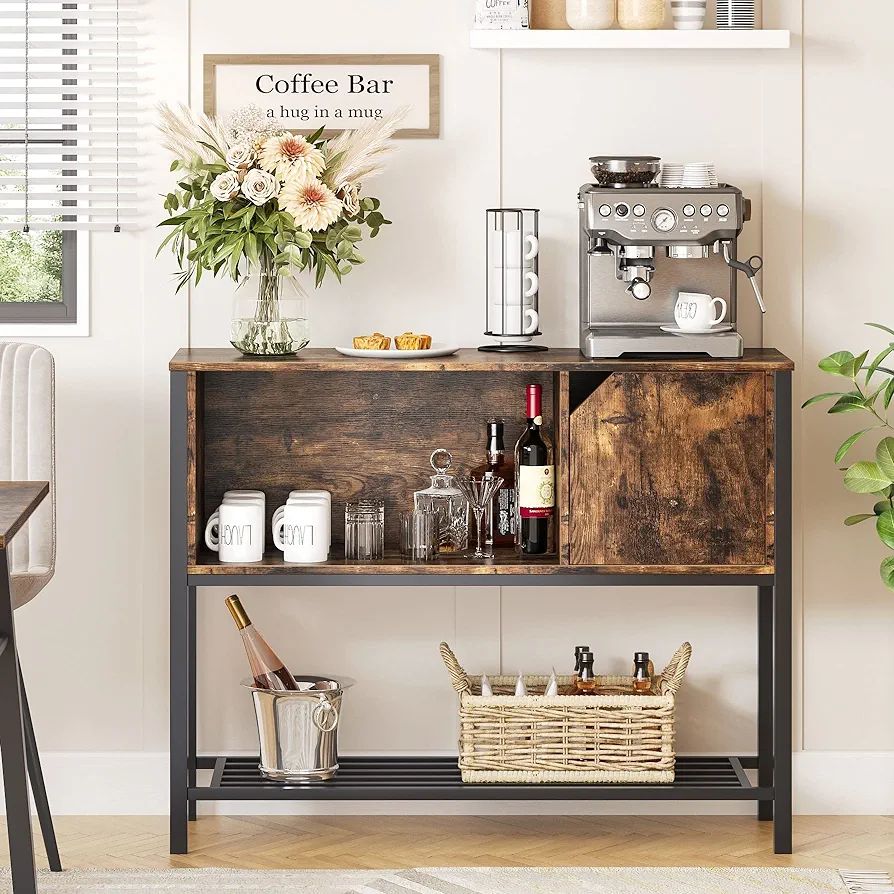 Bestier Coffee Bar with Storage Buffet Cabinet Kitchen Sideboard with Adjustable Shelves Console ... | Amazon (US)