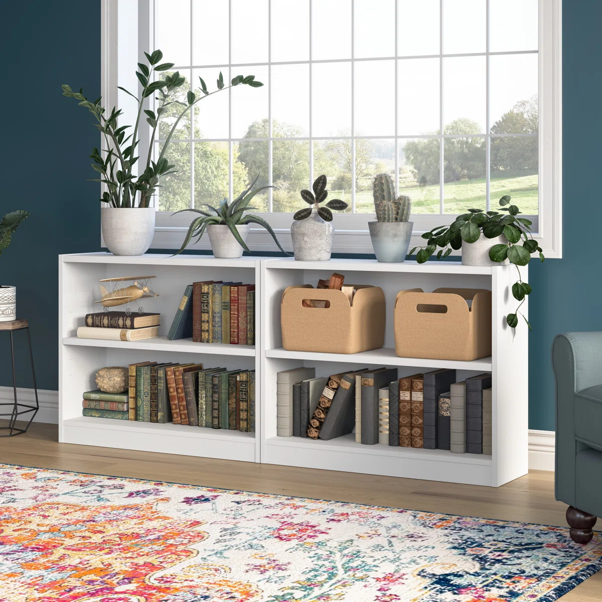 Paulica Small 2 Shelf Bookcase - Set of 2, Storage Bookshelves for Home Office and Living Room | Wayfair North America