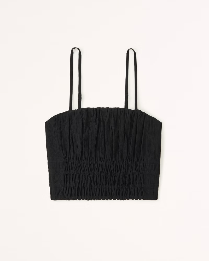 Crinkle Textured Ruched Set Top | Abercrombie & Fitch (US)