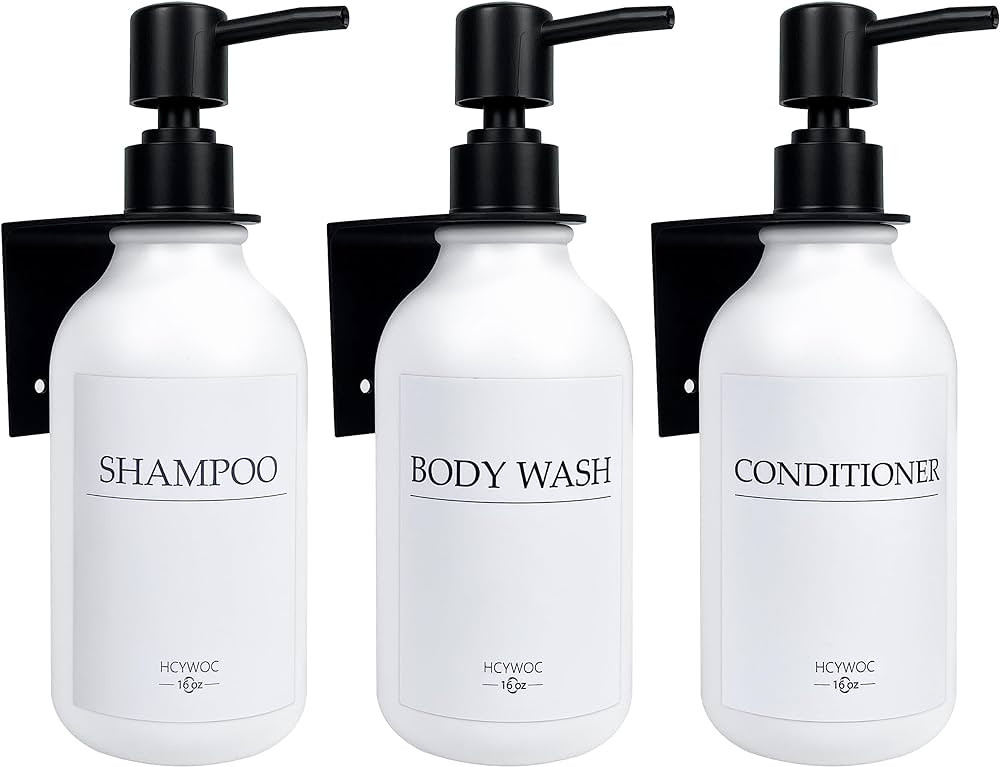 Shampoo Dispenser for Shower Wall, Shampoo and Conditioner Dispenser with 16 Waterproof Labels, N... | Amazon (US)