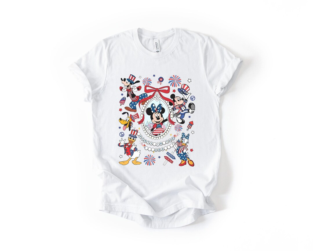 Retro Coquette Bows – Mickey & Friends 4th of July Shirt-independence Day Shirt, Family Trip Sh... | Etsy (US)