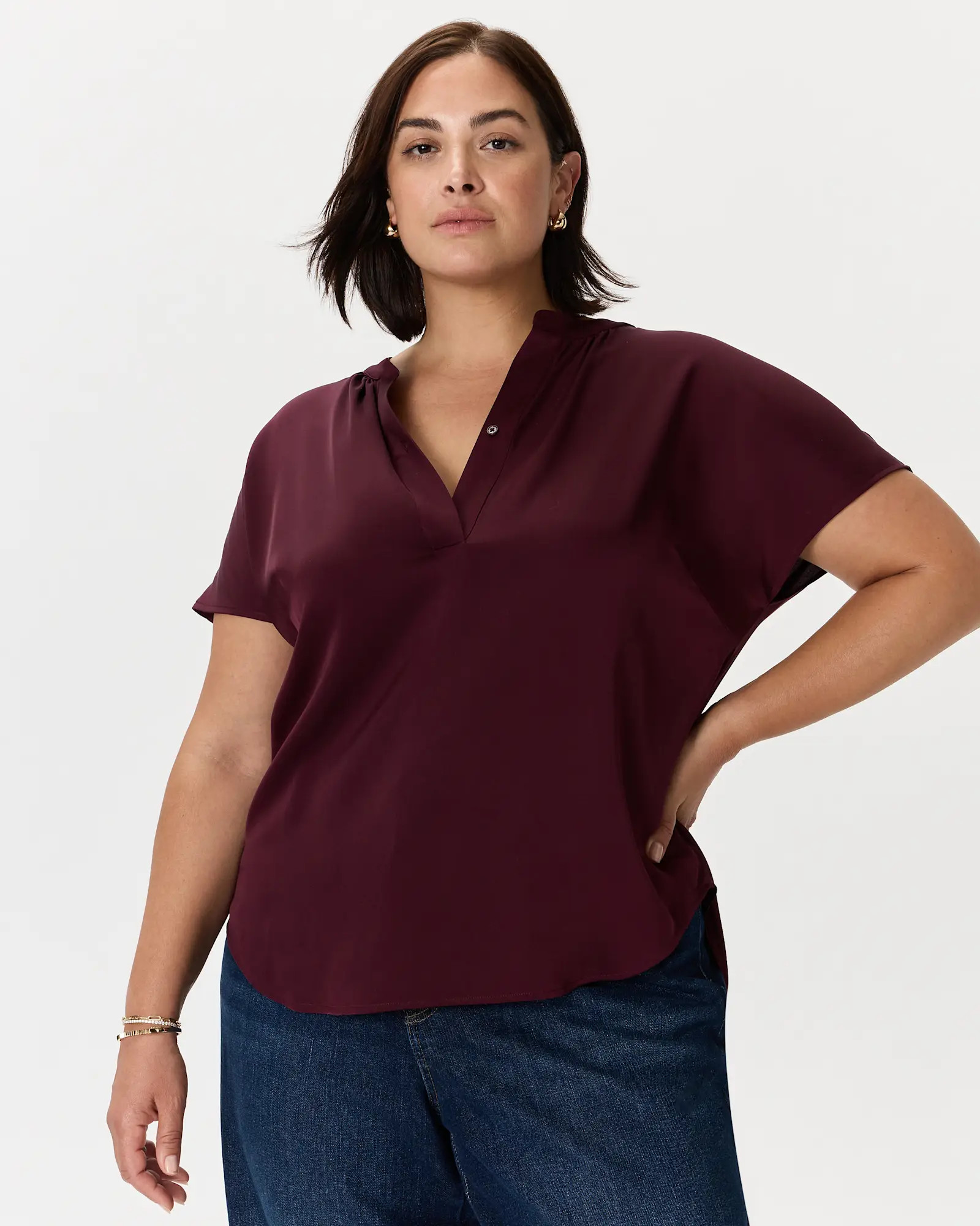 Washable Stretch Silk Dolman Sleeve Blouse | Quince
