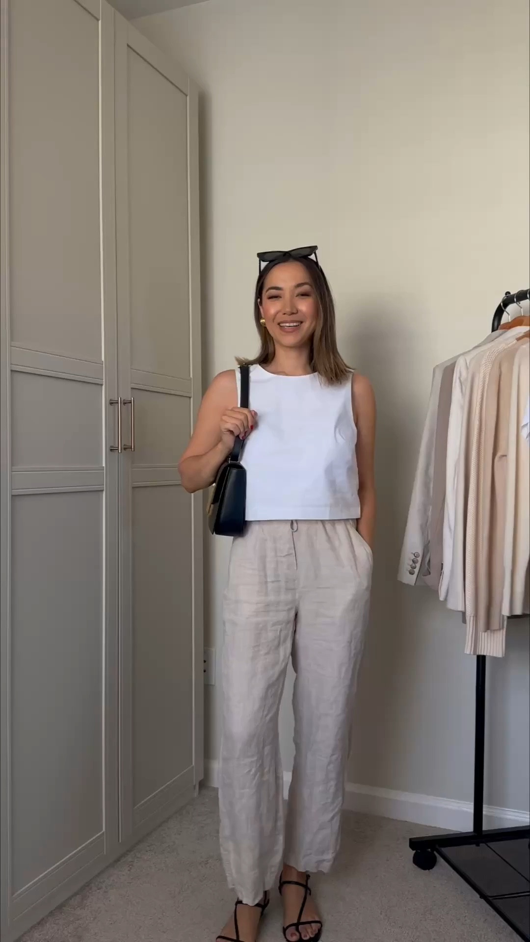 Styling a white tank for spring/ summer! 1 versatile tank = endless outfit options 

Some items are old, linked to most recent versions or similar styles: 
BR factory tank small, similar from Uniqlo 
Outfit 1: BR linen pants xs natural 
Outfit 2: jcrew linen shorts - small
Outfit 3: Madewell PV wide leg crop - 26 reg
Outfit 5: Aritzia Farrah jeans - 26 reg, linked similar from Abercrombie 
BR factory skirt xs
Jcrew linen pants small 

Beach vacation 

#LTKSeasonal