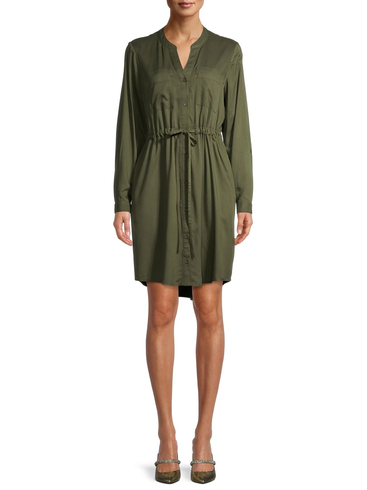 Time and Tru Women’s Woven Utility Shirtdress | Walmart (US)