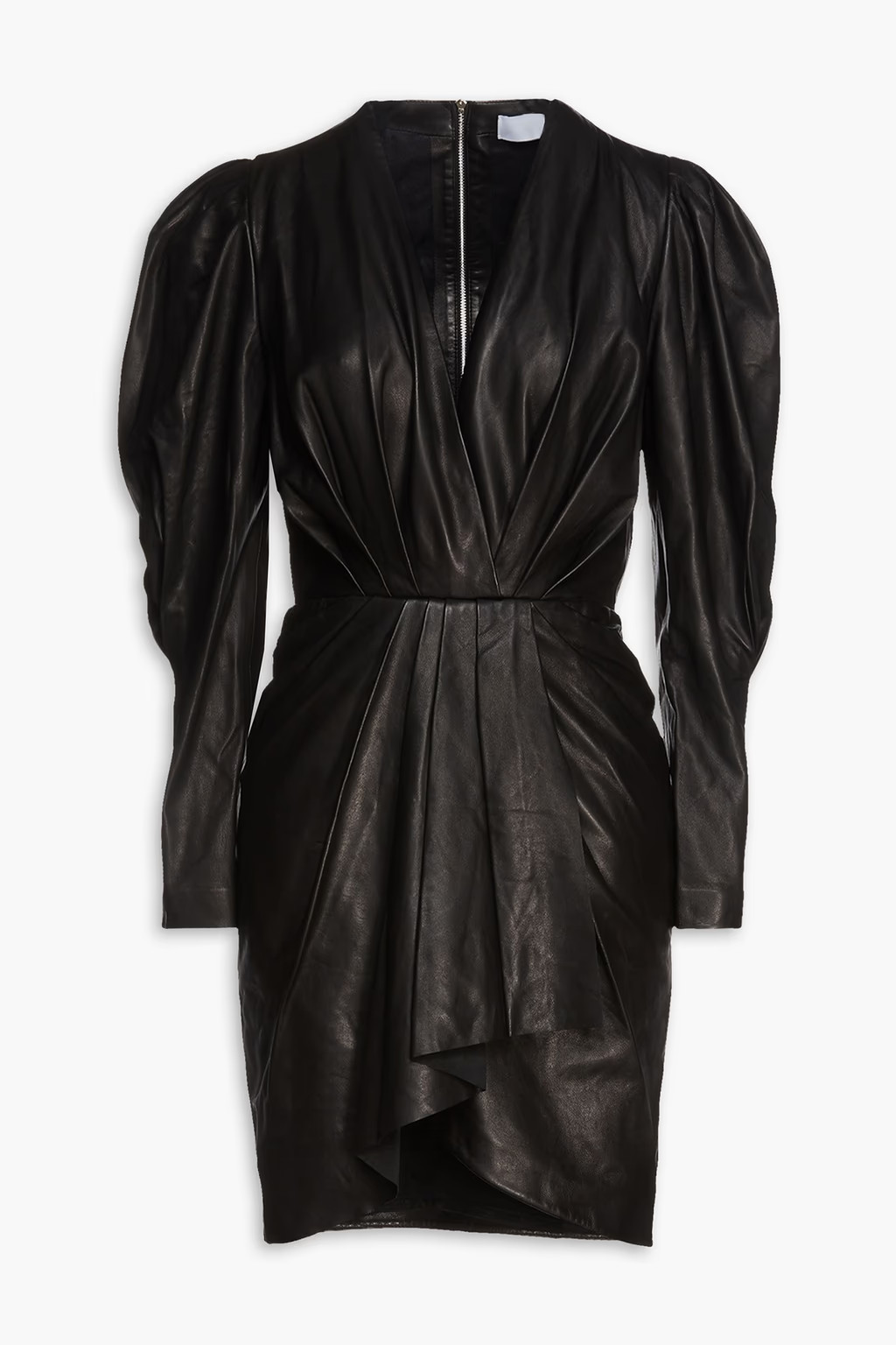 Sumai wrap-effect pleated leather mini dress | The Outnet (US and CA)