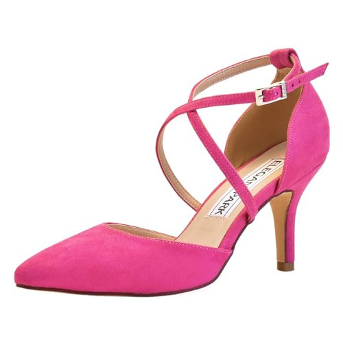 ELEGANTPARK HC2901 Hot Pink Heels for Women Closed Toe Shoes for Women Pointed Strappy High Heel Pumps Satin Pointy Wedding Evening Prom Dress Shoes US 6.5 | Amazon (US)