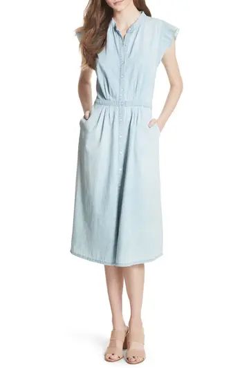 Women's Joie Awel Ruffle Chambray Shirtdress | Nordstrom