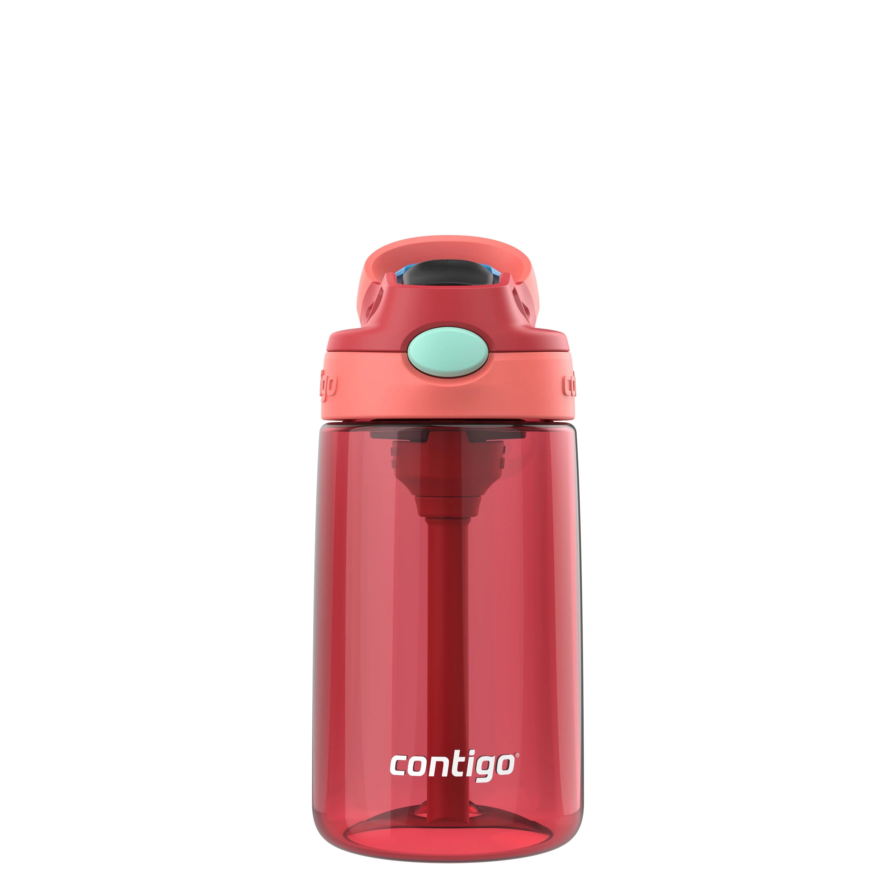 Contigo Kids Water Bottle with Redesigned AUTOSPOUT Straw, 14 oz., Goji Berry Coral - Walmart.com | Walmart (US)
