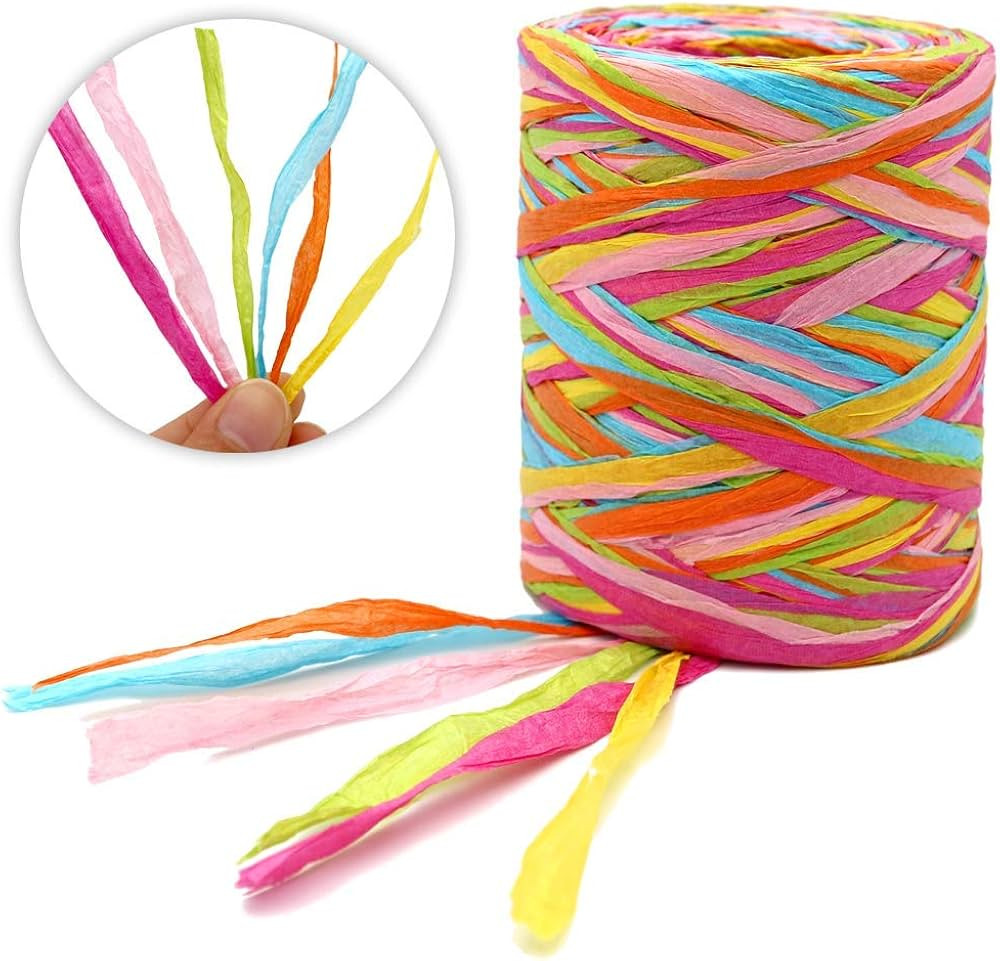 G2PLUS Colored 262 Feet Raffia Paper Ribbon,6 Colored Packing Paper String Perfect for Gift Wrapp... | Amazon (US)