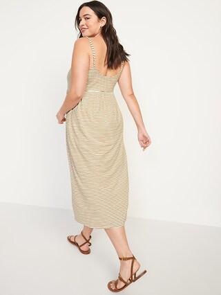 Soft Jersey-Knit Fit & Flare Midi Sundress for Women | Old Navy (US)