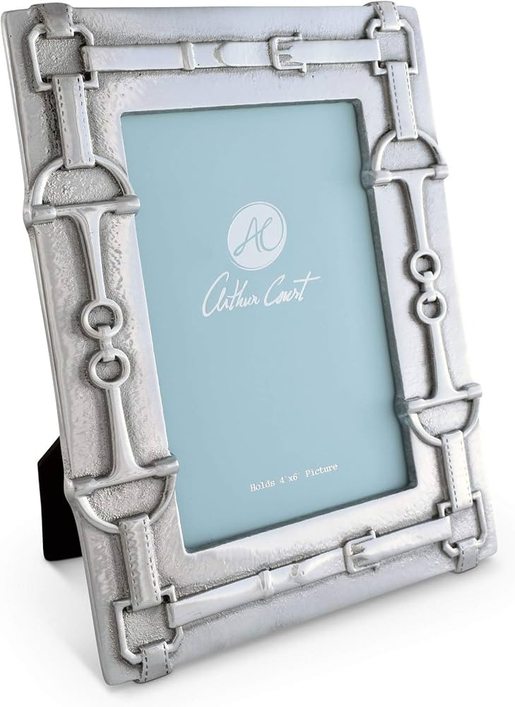Arthur Court Designs Aluminum 4x6 Equestrian Pattern Photo Frame | Amazon (US)
